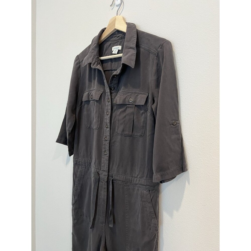 Sundance Women’s All Roads Jumpsuit Size P Small Gray 3/4 Sleeves Pockets - Picture 13 of 16